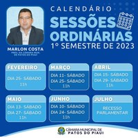 Sessões Ordinárias 2023 1º semestre